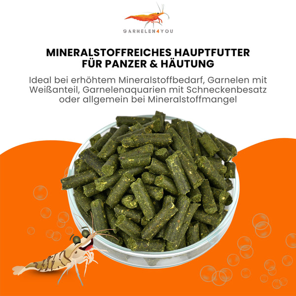 GARNELEN4YOU® Mineral Sticks | mineralstoffreiches Hauptfutter | Premium Garnelenfutter