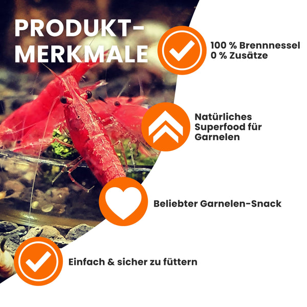 GARNELEN4YOU® Brennnessel Sticks | Premium Garnelenfutter