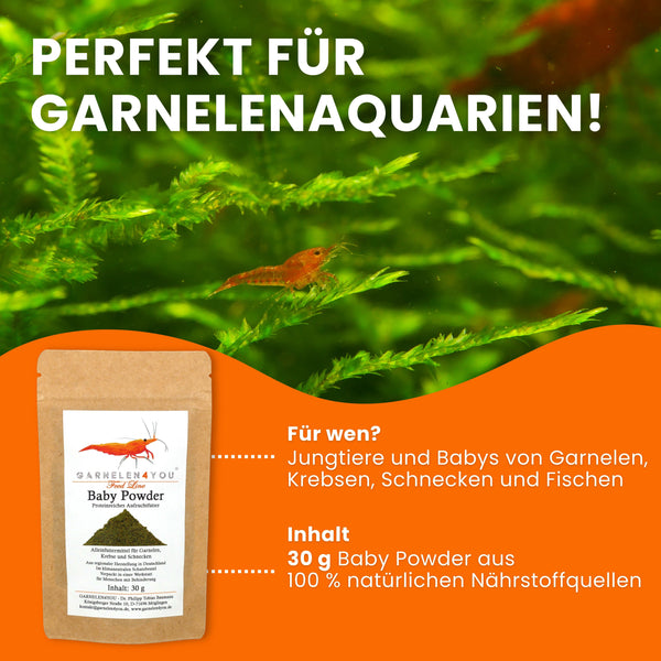 GARNELEN4YOU® Baby Powder | proteinreiches Aufzuchtfutter | Premium Staubfutter