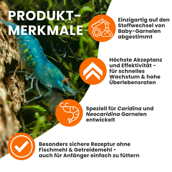 GARNELEN4YOU® Baby Powder | proteinreiches Aufzuchtfutter | Premium Staubfutter