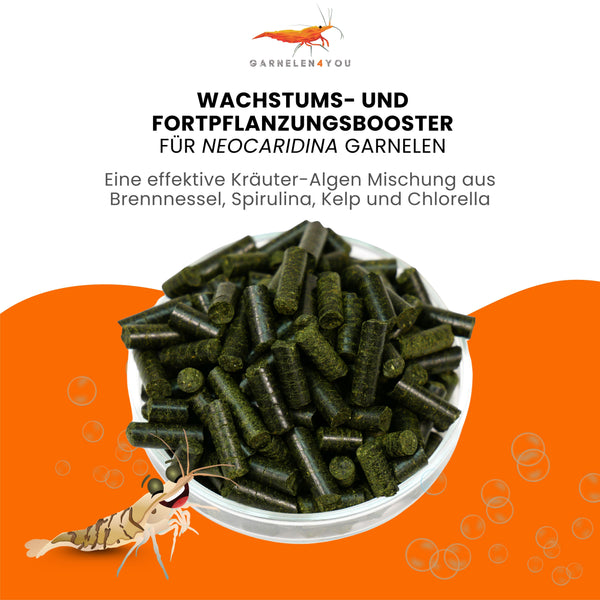 GARNELEN4YOU® Neo Algen Sticks | Wachstums- & Fortpflanzungs-Booster | Premium Garnelenfutter
