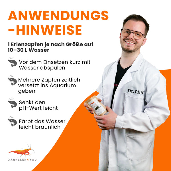 GARNELEN4YOU® Erlenzapfen | natürliche Wasseraufbereitung & Langzeitfuttermittel