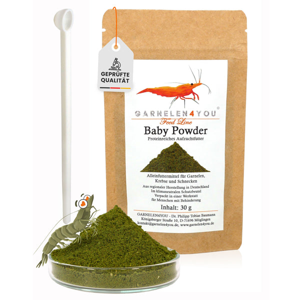 GARNELEN4YOU® Baby Powder | proteinreiches Aufzuchtfutter | Premium Staubfutter