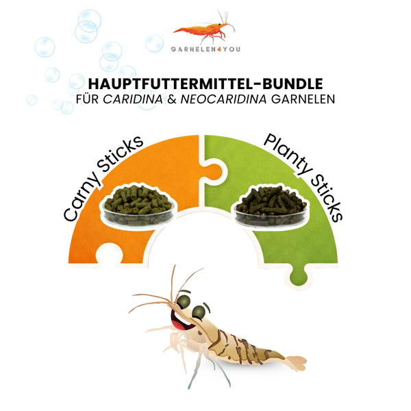 GARNELEN4YOU® Hauptfutter-Bundle: Carny & Planty für Caridina und Neocaridina | Premium Garnelen-Hauptfutter