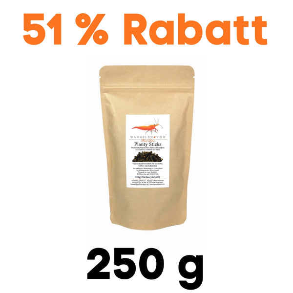 GARNELEN4YOU® Planty Sticks | pflanzliches Hauptfutter | Premium Garnelenfutter