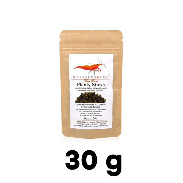 GARNELEN4YOU® Planty Sticks | pflanzliches Hauptfutter | Premium Garnelenfutter